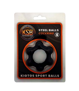Kiotos Sport Balls Siliconen Verzwaarde Cockring Met 6 Ingebouwde Stalen Ballen Voor Controle