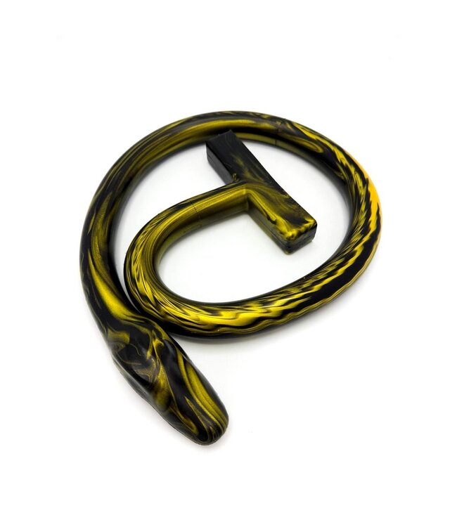 Kiotos Monstar Flexibele Silicone Anaalplugin Snakemaster XL 59 cm Met Zwart-Gouden Marmer Afwerking