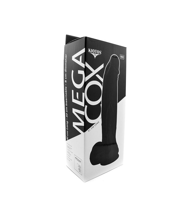 Kiotos COX Mega Realistische Dildo 41 cm Zwart Met 8 cm Diameter En Stevige Zuignap