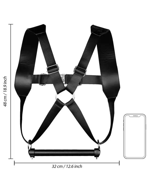 Ouch! Xtreme Adjustable Black PU Leather BDSM Harness for Ultimate Comfort