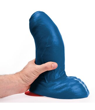 Fuck & Fist Buri XL Blue Curved Dildo - 27 cm with Suction Cup for Intense Play
