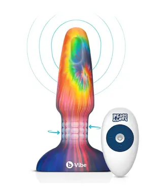 B-Vibe Tie Dye Rimming Plug 15 cm Met Dubbele Motoren En Oplaadbare Batterij