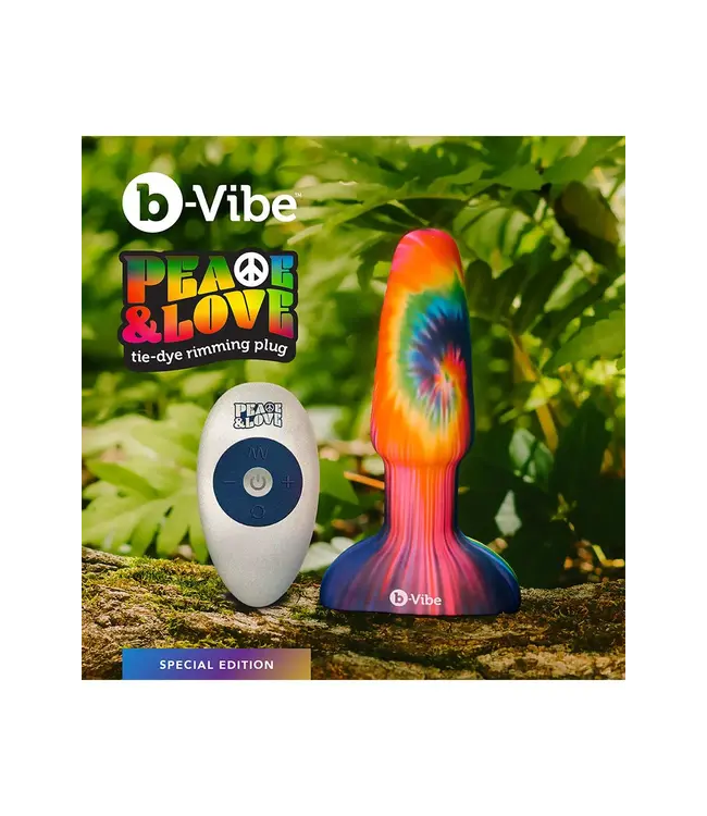 B-Vibe Tie Dye Rimming Plug 15 cm Met Dubbele Motoren En Oplaadbare Batterij