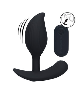 Levelz Vibrierender Silikon-Analplug mit Fernbedienung – 10 Funktionen, 9 cm, Schwarz