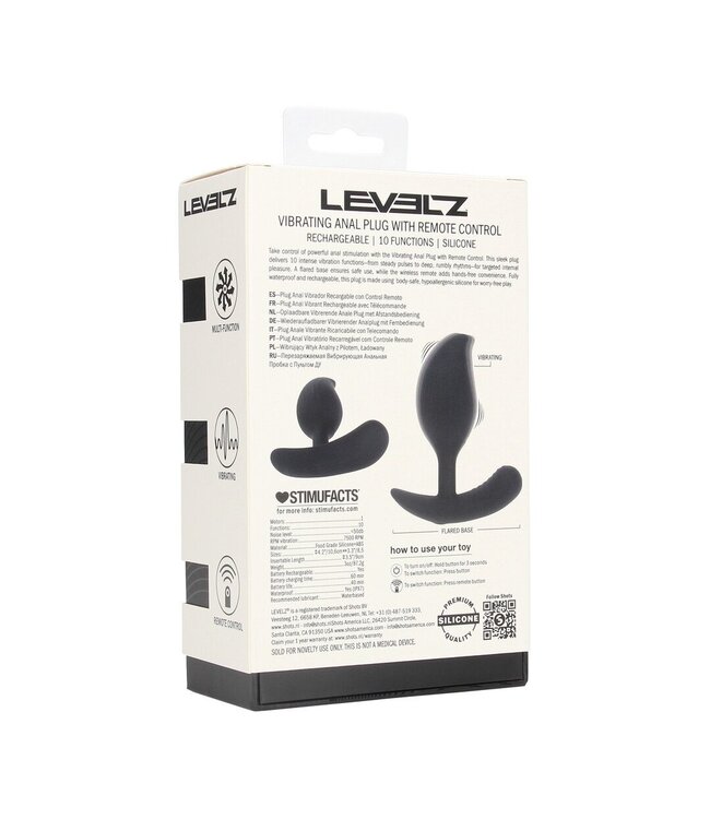 Levelz Draadloze Afstandsbediening Anale Plug Van Vloeibare Siliconen Met 10 Vibraties