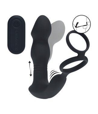 Levelz Triple-Motor Prostate Stimulator with Remote & Dual Cock Ring