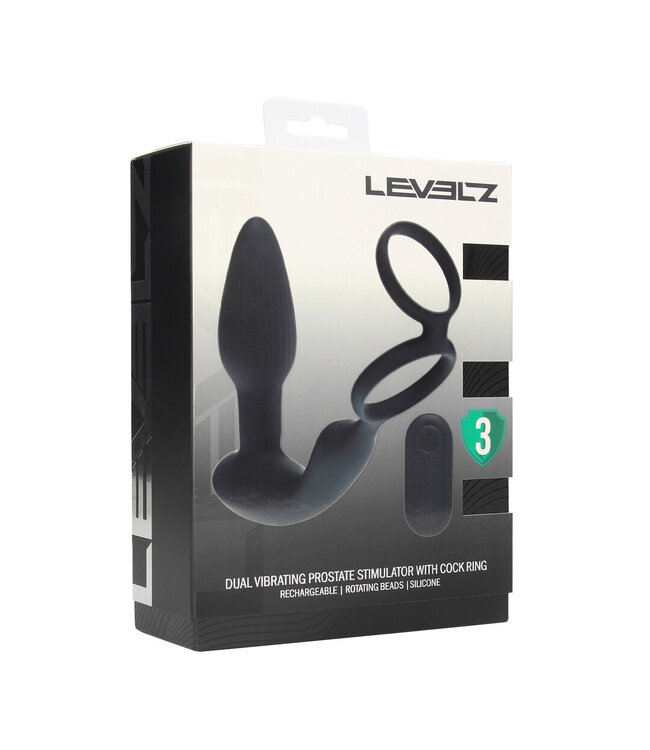 Levelz Remote Control Double Vibrating Prostate Stimulator with Ring