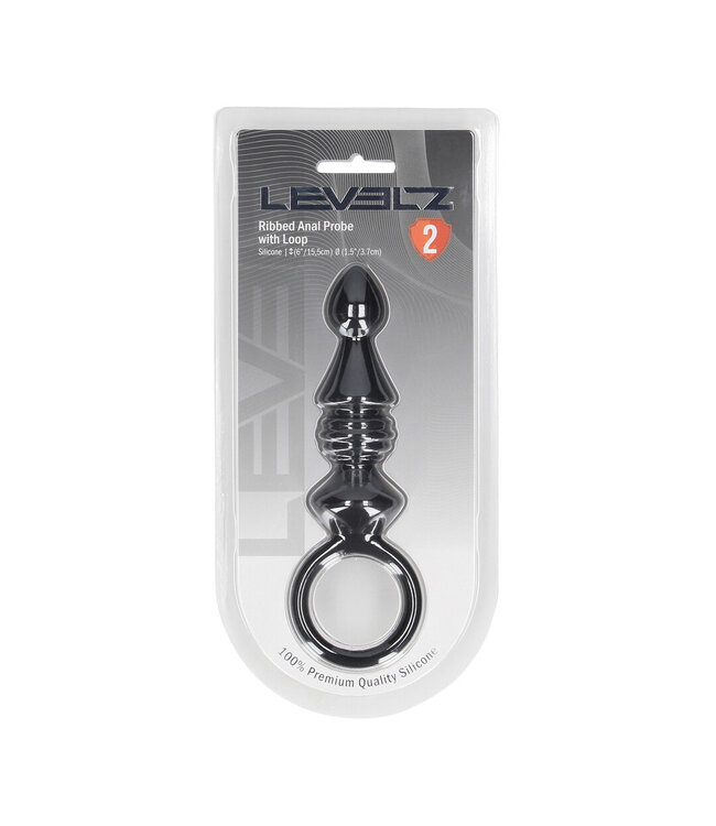 Levelz Ribbed Silicone Anal Probe with Loop - 15.5 cm for Ultimate Pleasure
