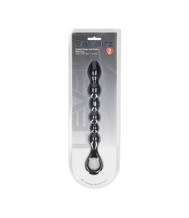 Levelz Beaded Snake Anal Probe with Loop – 26 cm Deep Precision Stimulation