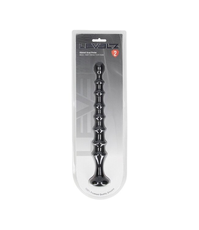 Levelz Ribbed Flared Silicone Anal Probe - 26.7 cm Deep Texture Intensity