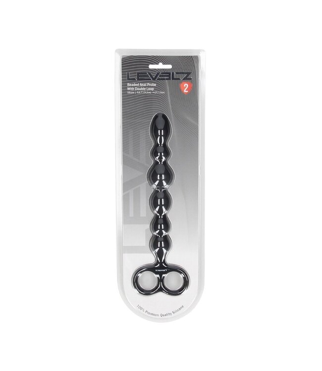 Levelz Siliconen Anale Sonde Met Beads En Dubbele Lus Voor Precisiecontrole 24,5 cm