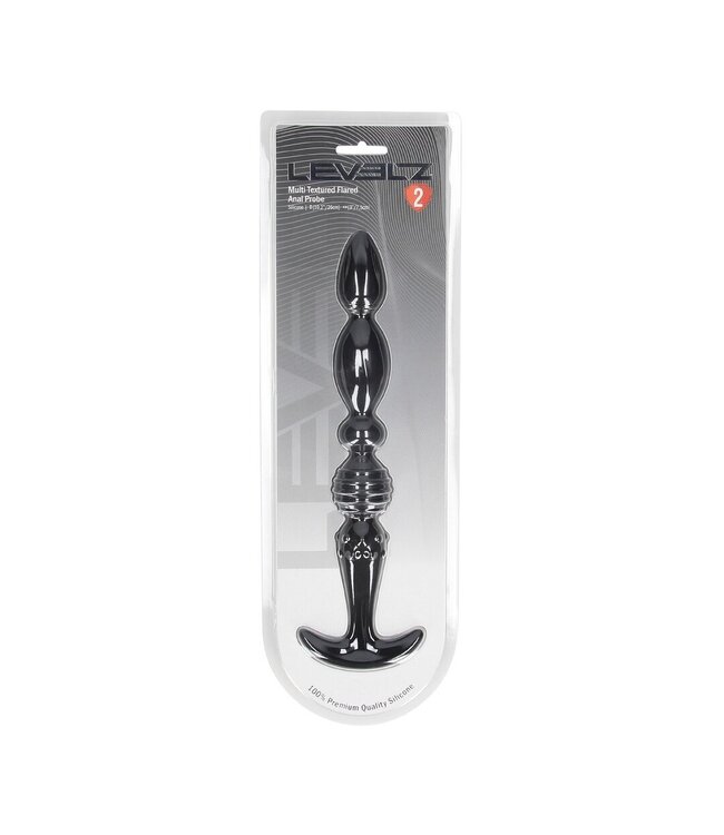Levelz Multi-Textured Flared Silicone Anal Probe 26 cm - Safe & Quiet Stimulation