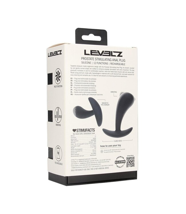Levelz Ergonomische Vibrerende Siliconen Prostaat Plug Met Flared Base M