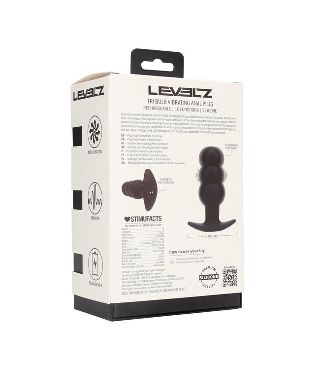 Levelz Tri Bulb Analplug mit Vibration | 10 Funktionen für intensives Vergnügen