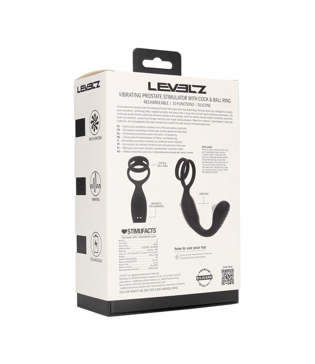 Levelz Vibrierender Silikon-Prostatastimulator mit Penis- und Hodenring für intensives Vergnügen