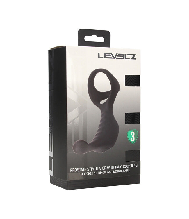 Levelz Siliconen Prostaat Stimulator Met Oplaadbare Vibratie En Tri-O Cockring Zwart