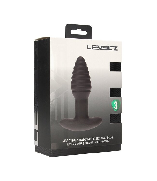 Levelz Zwarte Siliconen Anale Plug Met Vibratie En Rotatie 8,3 cm