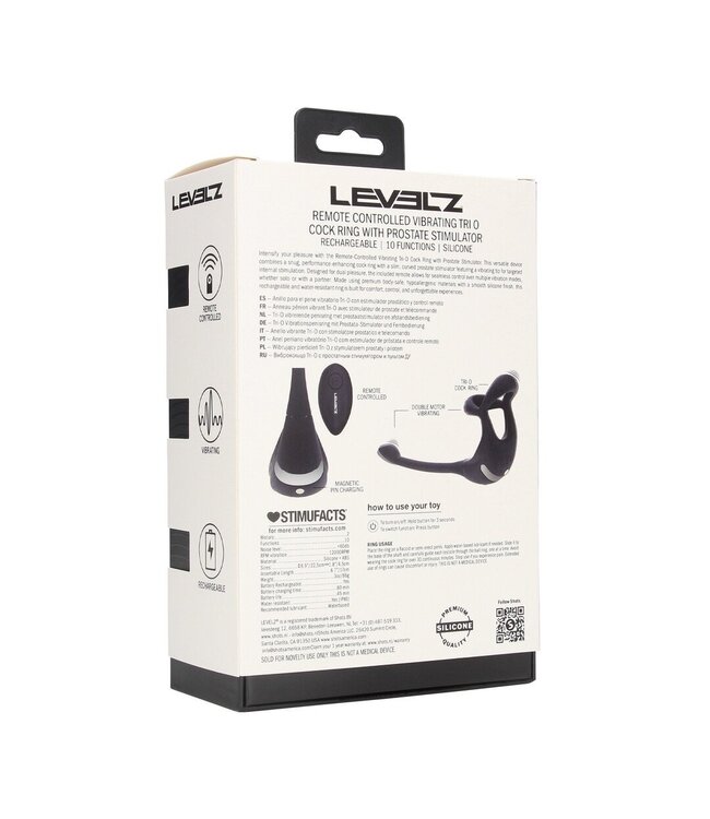 Levelz Remote Control Vibrating Tri-O Cock Ring & Prostate Stimulator