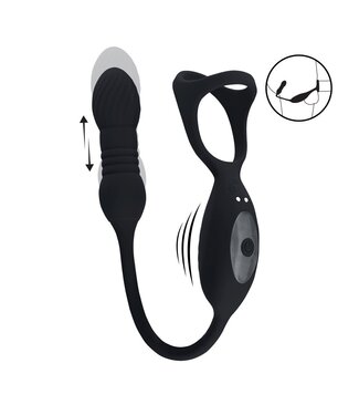 Levelz Vibrierender Tri-O-Cockring mit flexiblem Prostatastimulator – Schwarz