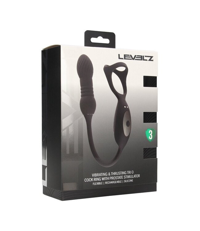 Levelz Levelz Siliconen Duo Vibratie Cockring Met Prostaatstimulator - Zwart