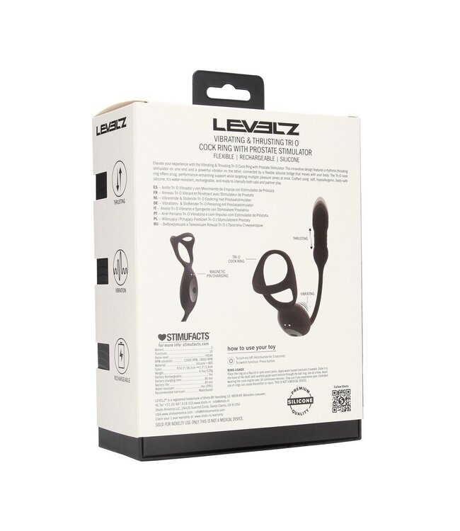 Levelz Levelz Siliconen Duo Vibratie Cockring Met Prostaatstimulator - Zwart