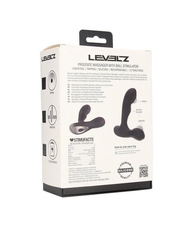 Levelz Vibrating Silicone Prostate Massager - Tapping & Textured Stimulation