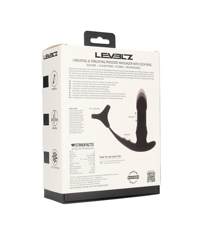 Levelz Intense Dual Stimulation: Rechargeable Vibrating Prostate Massager & Cock Ring