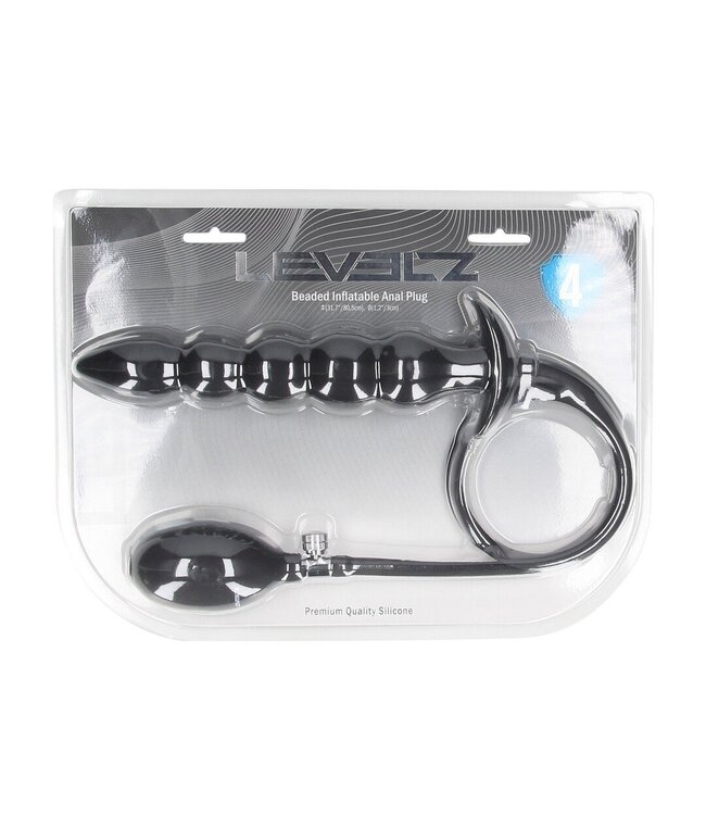 Levelz Erweiterbarer Silikon-Analplug 12 cm mit Perlen – Schwarz für intensives Vergnügen