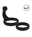 Levelz LEVELZ Silicone Double Cock Ring with Anal Stimulator - Black