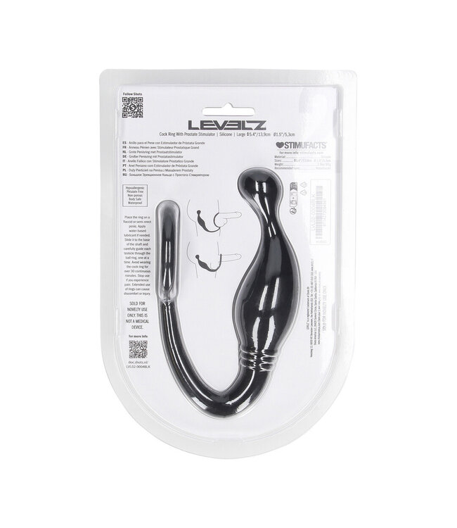 Levelz LEVELZ Silikon-Cockring mit Prostatastimulator – Intensives Vergnügen in Schwarz