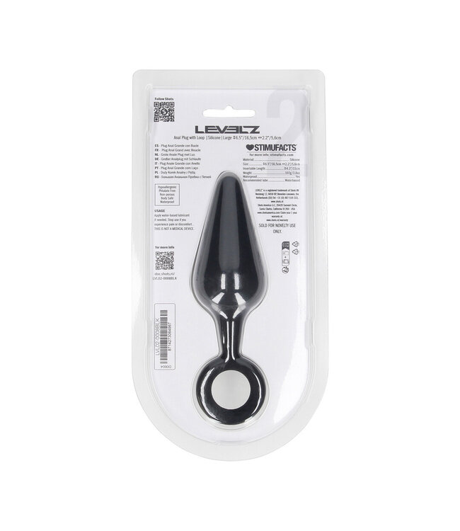 Levelz LevelZ Silicone Anal Plug with Loop - 14.3 cm Elegant & Comfortable