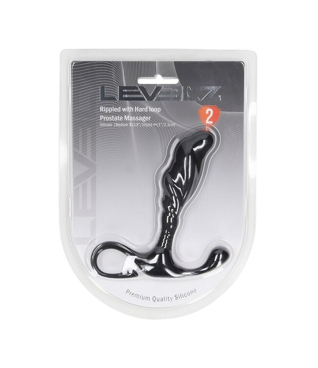 Levelz Levelz Silicone Prostaatstimulator M Zwart Met Geribbelde Textuur