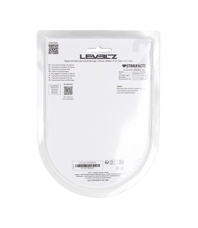 Levelz Levelz Silicone Prostaatstimulator M Zwart Met Geribbelde Textuur