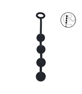Levelz LEVELZ Medium Silicone Anal Beads 32 cm - Zwarte Flexibele Anale Balls
