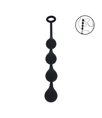 Levelz LEVELZ Medium Siliconen Anal Beads Waterdrop Zwart 33,5 cm