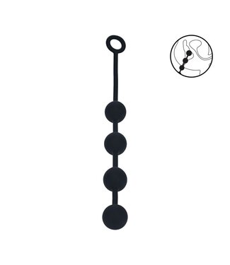 Levelz Levelz Siliconen Anale Balls L - 4,5 cm Zwart Met Flexibele Lus