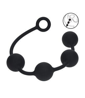 Levelz Extra-Large Round Silicone Anal Beads 46.5 cm - Black | Levelz