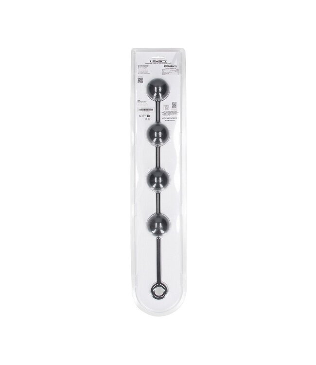 Levelz XL Ronde Siliconen Anale Kralen Set 46,5 cm Met Veiligheidslus Zwart