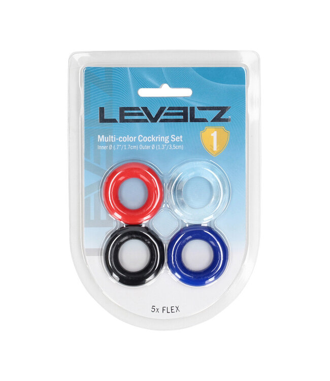 Levelz Versatile Multicolour Cock Ring Set of 4 for Comfort & Performance
