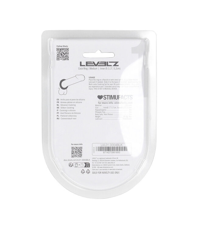 Levelz Liquid Silicone Cock Ring M - Boost Performance & Comfort Control