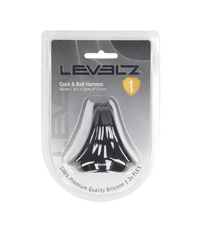 Levelz Cock and Ball Harness Schwarz – Maximaler Halt und Unterstützung für Leidenschaft