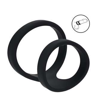 Levelz LEVELZ Dubbele Loop Siliconen Cockring Voor Verhoogde Controle Zwart