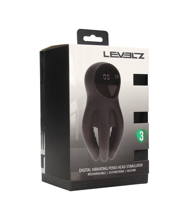 Levelz Ergonomischer Silikon-Penisstimulator mit 10 Vibrationsmodi – Schwarz