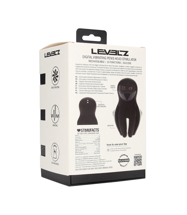 Levelz Ergonomischer Silikon-Penisstimulator mit 10 Vibrationsmodi – Schwarz