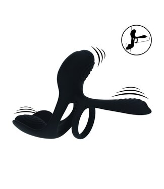 Levelz Levelz Triple Motor Vibrating Silicone Cock Ring - Intense Pleasure Black