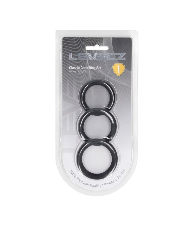 Levelz LEVELZ Classic Silicone Cockring Set - L/XL/XXL for Ultimate Comfort