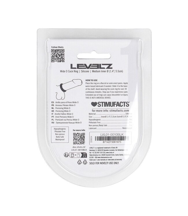 Levelz LEVELZ Silicone Cockring M - Stevige Pasvorm Voor Comfort & Uithoudingsvermogen