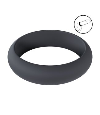 Levelz LEVELZ Wide O Silicone Cockring L - Zwart, Comfortabele Stevigheid