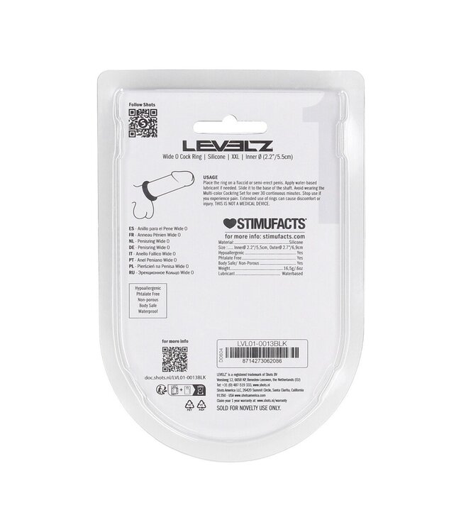 Levelz Wide O Premium Silicone Cockring XXL 55mm - Comfort & Performance Boost