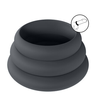 Levelz LEVELZ Silikon-Cockring-Set in Schwarz – XS/S/M für individuelles Vergnügen